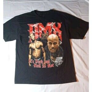 Vtg DMX ITS DARK AND HELL IS HOT Rap Tee Sz XL BLACK Rare